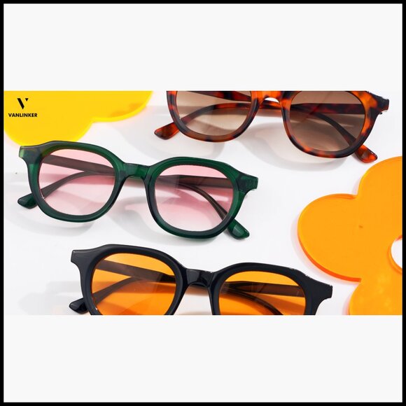 Retro Round Sunglasses with UV400 Protection Plastic Frame main image 7
